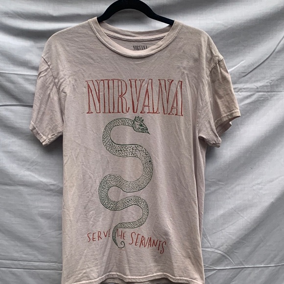 NIRVANA Tan Graphic Tee with Snake Design - Picture 1 of 1